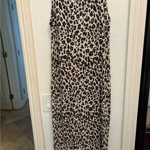 Easel Animal Print Maxi Skirt - Black and Cream